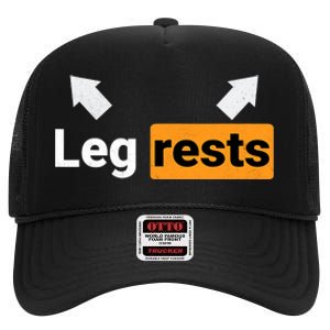 Leg Rests Naughty Dad Jokes Funny Adult Humour Father's Day High Crown Mesh Back Trucker Hat