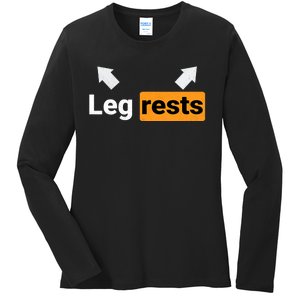 Leg Rests Naughty Dad Jokes Funny Adult Humour Father's Day Ladies Long Sleeve Shirt