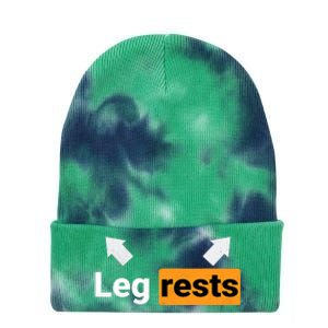 Leg Rests Naughty Dad Jokes Funny Adult Humour Father's Day Tie Dye 12in Knit Beanie