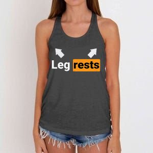 Leg Rests Naughty Dad Jokes Funny Adult Humor Dirty Dad Joke Women's Knotted Racerback Tank