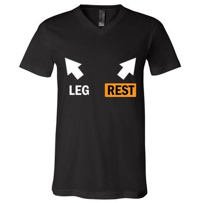 Leg Rests Naughty Dad Jokes Funny Adult Humor Dirty Dad Joke V-Neck T-Shirt