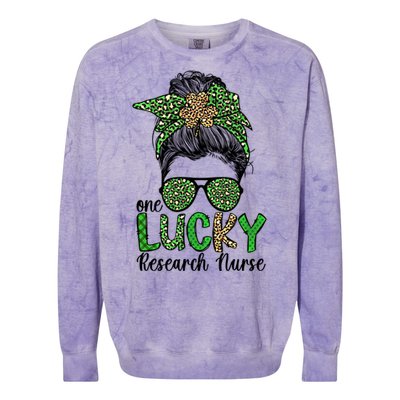 Lucky Research Nurse St Patricks Day Research Nursing Great Gift Colorblast Crewneck Sweatshirt