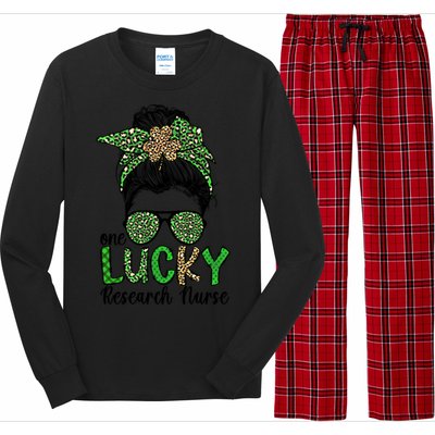 Lucky Research Nurse St Patricks Day Research Nursing Great Gift Long Sleeve Pajama Set