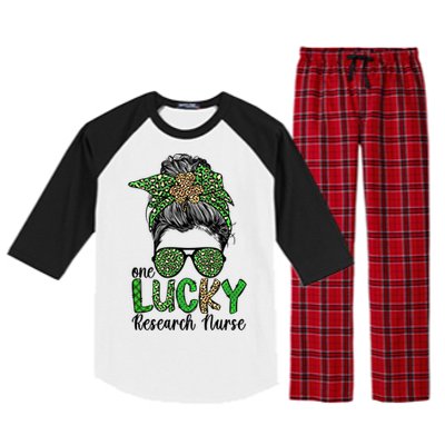 Lucky Research Nurse St Patricks Day Research Nursing Great Gift Raglan Sleeve Pajama Set