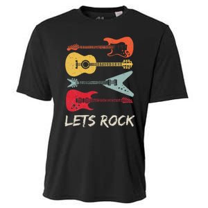 Lets Rock N Roll Guitar Retro Gift Men Women Cooling Performance Crew T-Shirt