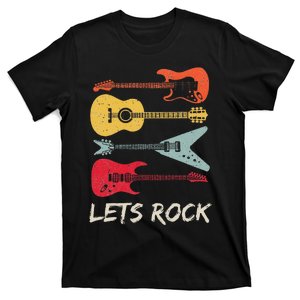 Lets Rock N Roll Guitar Retro Gift Men Women T-Shirt