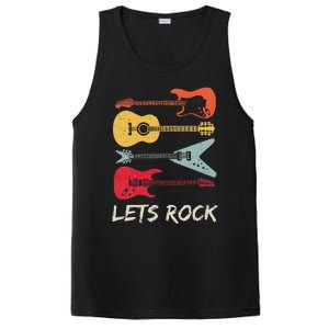 Lets Rock N Roll Guitar Retro Gift Men Women PosiCharge Competitor Tank