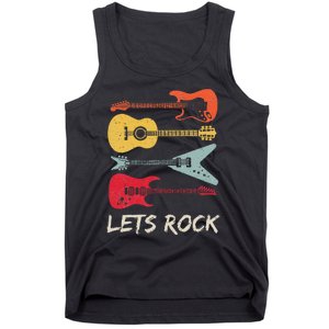 Lets Rock N Roll Guitar Retro Gift Men Women Tank Top