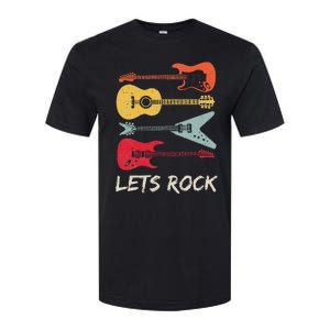 Lets Rock N Roll Guitar Retro Gift Men Women Softstyle CVC T-Shirt