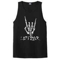 Lets Rock On Band Rock And Roll Skeleton Hand Graphic PosiCharge Competitor Tank