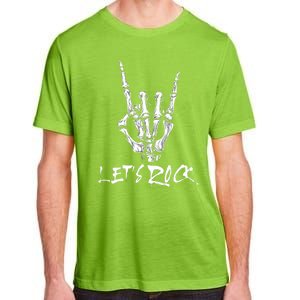 Lets Rock On Band Rock And Roll Skeleton Hand Graphic Adult ChromaSoft Performance T-Shirt