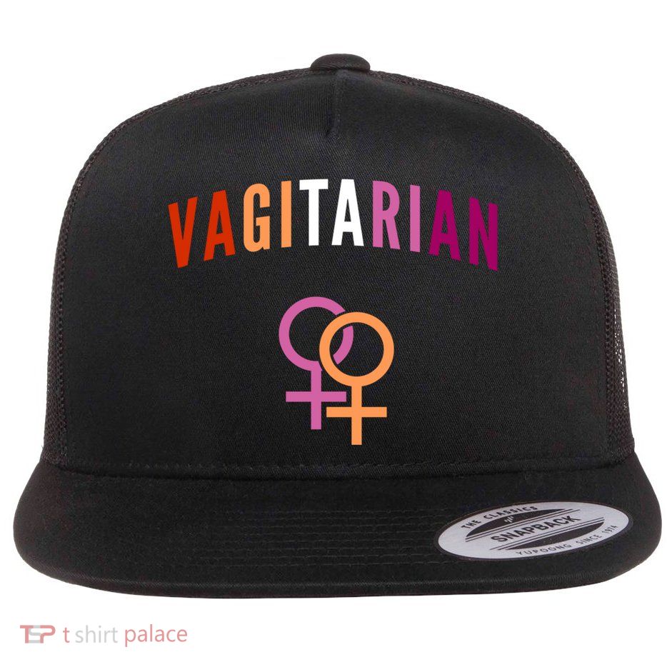 Lesbian Rights Or Valentines Day Or Vagitarian Great Gift Flat Bill Trucker Hat