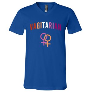 Lesbian Rights Or Valentines Day Or Vagitarian Great Gift V-Neck T-Shirt