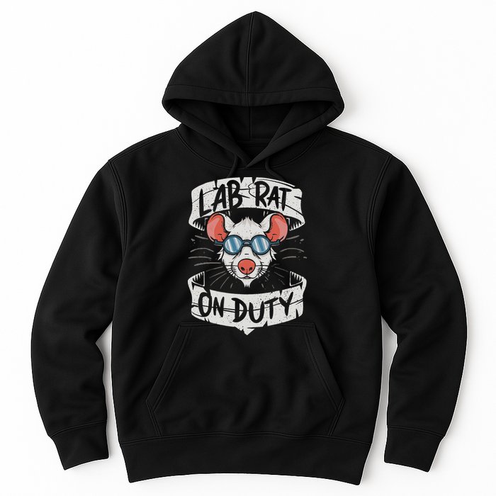 Lab Rat On Duty. Hilarious Lab Technician Science Enthusiast Hoodie