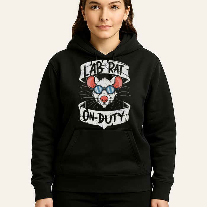 Lab Rat On Duty. Hilarious Lab Technician Science Enthusiast Hoodie