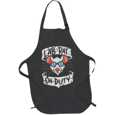 Lab Rat On Duty. Hilarious Lab Technician Science Enthusiast Full-Length Apron With Pockets