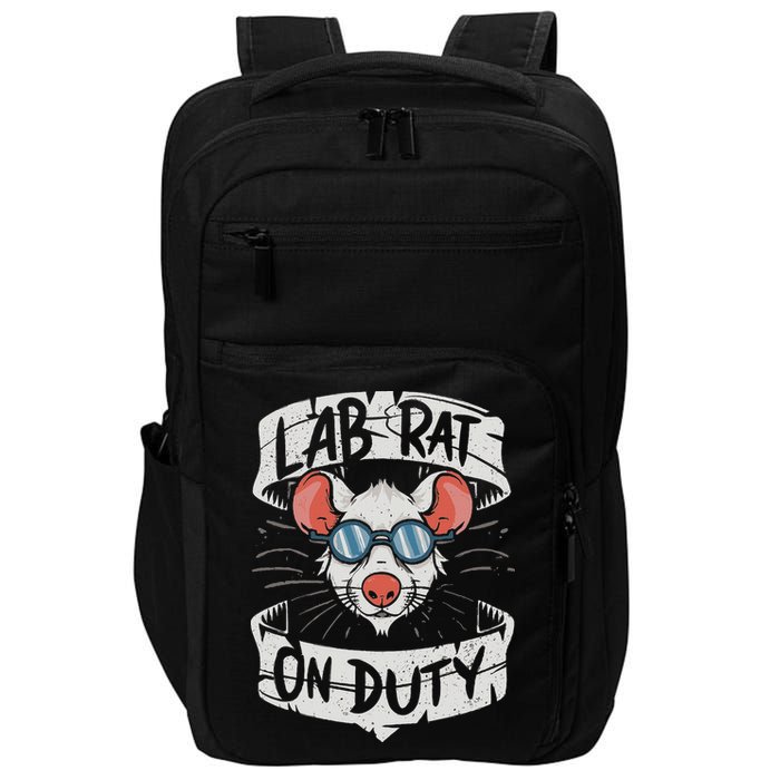Lab Rat On Duty. Hilarious Lab Technician Science Enthusiast Impact Tech Backpack