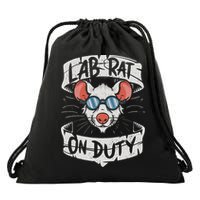 Lab Rat On Duty. Hilarious Lab Technician Science Enthusiast Drawstring Bag
