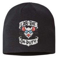 Lab Rat On Duty. Hilarious Lab Technician Science Enthusiast Sustainable Beanie