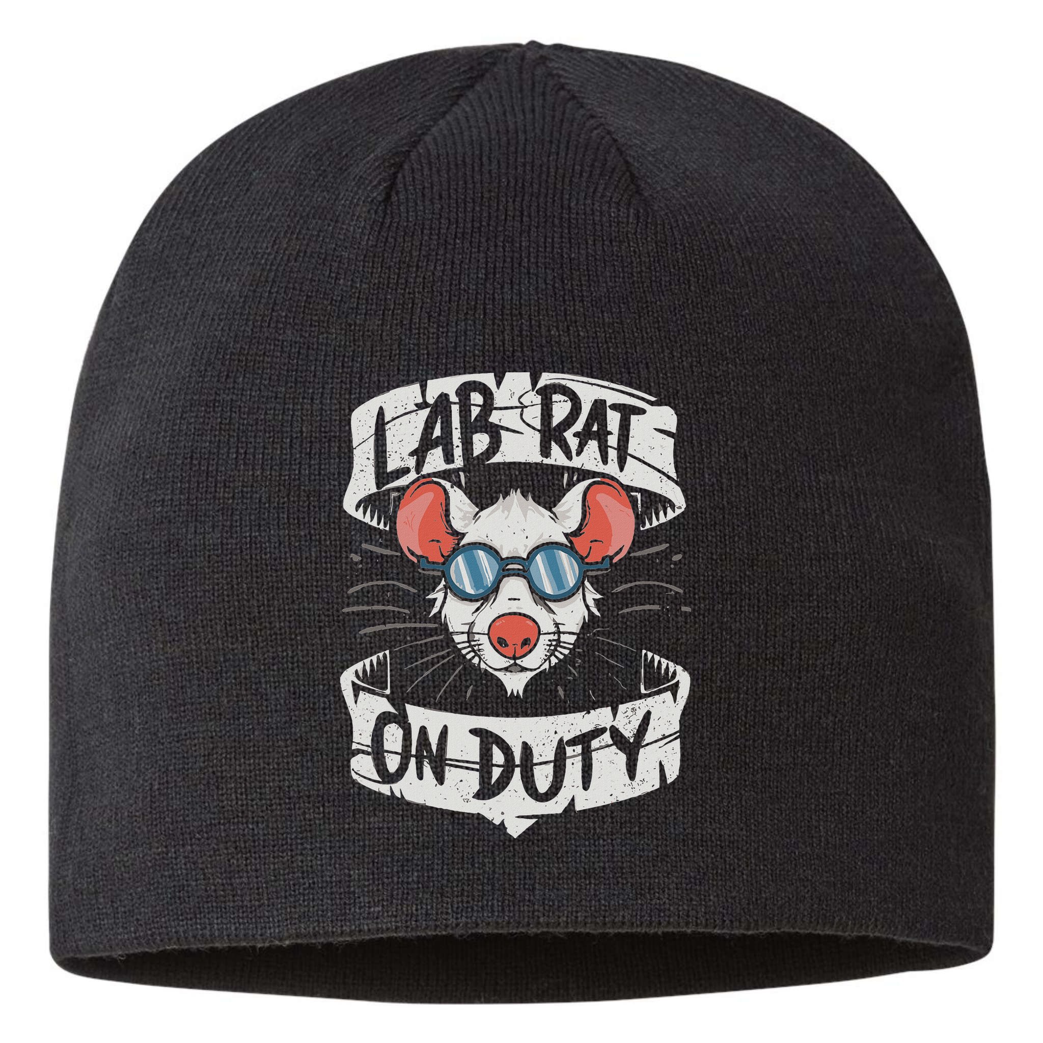 Lab Rat On Duty. Hilarious Lab Technician Science Enthusiast Sustainable Beanie
