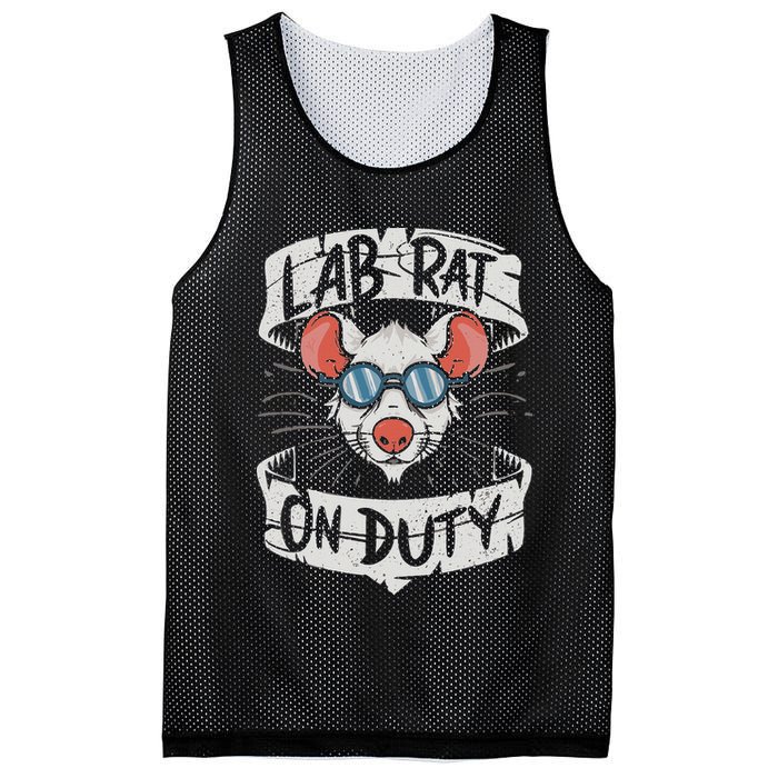 Lab Rat On Duty. Hilarious Lab Technician Science Enthusiast Mesh Reversible Basketball Jersey Tank