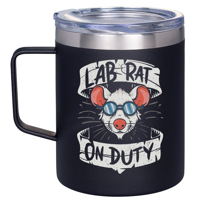 Lab Rat On Duty. Hilarious Lab Technician Science Enthusiast 12oz Stainless Steel Coffee Mug