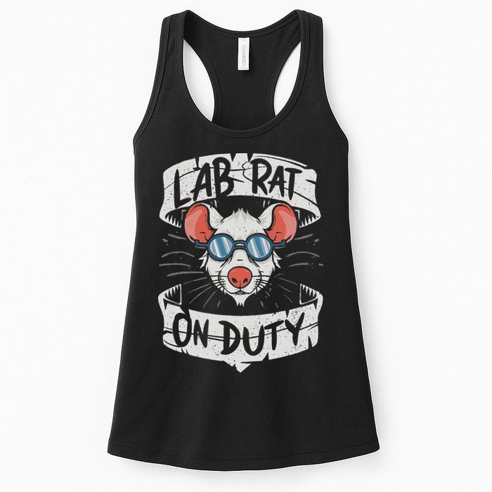 Lab Rat On Duty. Hilarious Lab Technician Science Enthusiast Womens Tank Top