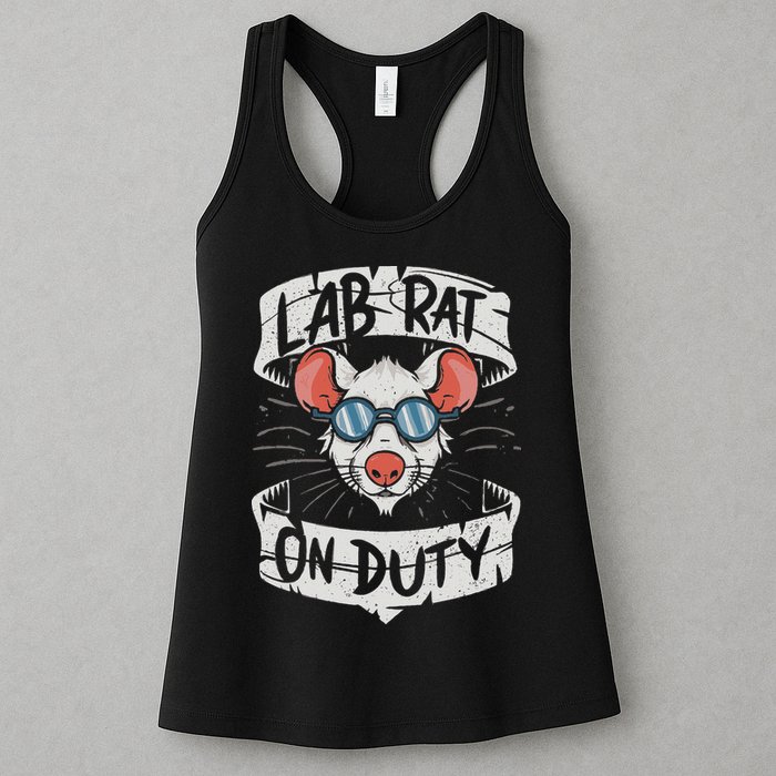 Lab Rat On Duty. Hilarious Lab Technician Science Enthusiast Womens Tank Top