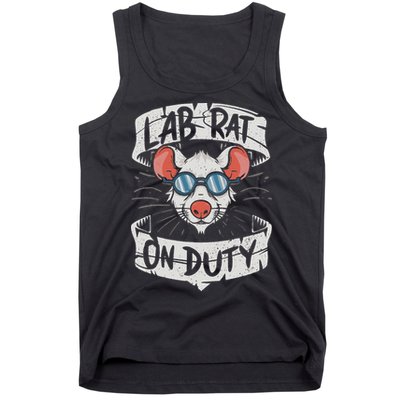 Lab Rat On Duty. Hilarious Lab Technician Science Enthusiast Tank Top