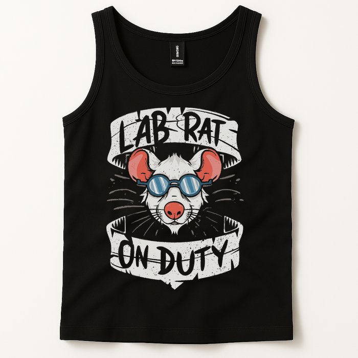 Lab Rat On Duty. Hilarious Lab Technician Science Enthusiast Tank Top