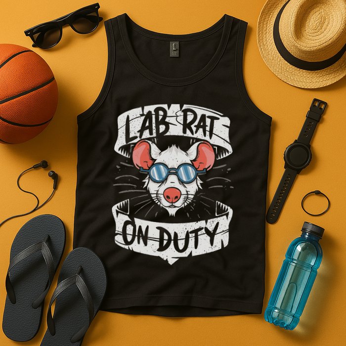 Lab Rat On Duty. Hilarious Lab Technician Science Enthusiast Tank Top