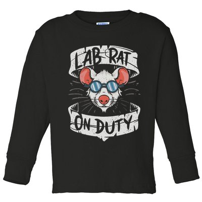 Lab Rat On Duty. Hilarious Lab Technician Science Enthusiast Toddler Long Sleeve Shirt