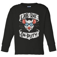 Lab Rat On Duty. Hilarious Lab Technician Science Enthusiast Toddler Long Sleeve Shirt