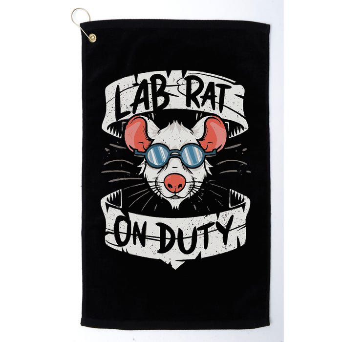 Lab Rat On Duty. Hilarious Lab Technician Science Enthusiast Golf Towel