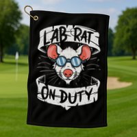Lab Rat On Duty. Hilarious Lab Technician Science Enthusiast Golf Towel