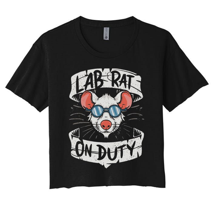 Lab Rat On Duty. Hilarious Lab Technician Science Enthusiast Women's Crop Top Tee