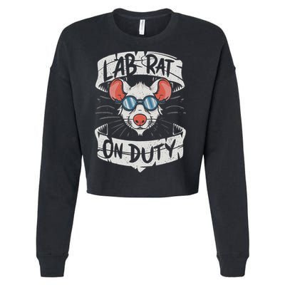 Lab Rat On Duty. Hilarious Lab Technician Science Enthusiast Cropped Pullover Crew