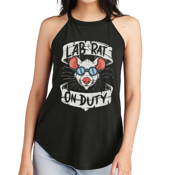 Lab Rat On Duty. Hilarious Lab Technician Science Enthusiast Women's Perfect Tri Rocker Tank