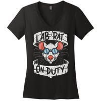 Lab Rat On Duty. Hilarious Lab Technician Science Enthusiast Women's V-Neck T-Shirt