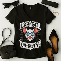 Lab Rat On Duty. Hilarious Lab Technician Science Enthusiast Women's V-Neck T-Shirt