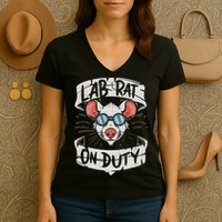 Lab Rat On Duty. Hilarious Lab Technician Science Enthusiast Women's V-Neck T-Shirt