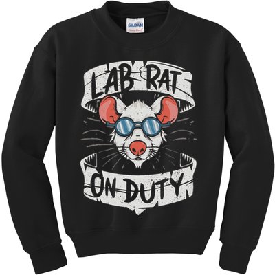 Lab Rat On Duty. Hilarious Lab Technician Science Enthusiast Kids Sweatshirt