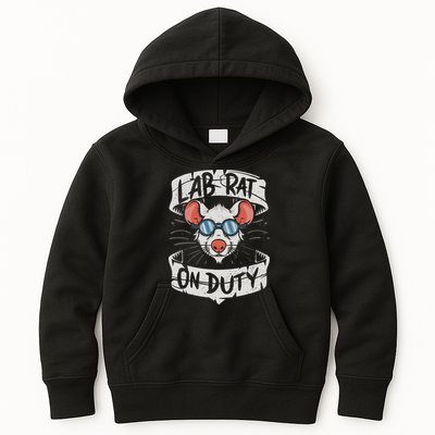 Lab Rat On Duty. Hilarious Lab Technician Science Enthusiast Kids Hoodie