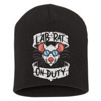 Lab Rat On Duty. Hilarious Lab Technician Science Enthusiast Short Acrylic Beanie