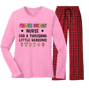 Litte Reasons Pediatric Oncology Nurse Appreciation Funny Gift Women's Long Sleeve Flannel Pajama Set 