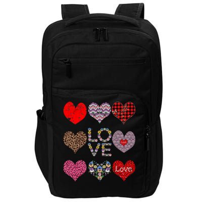 Love Red Plaid And Leopard Hearts Cute Floral Valentines Day Gift Impact Tech Backpack