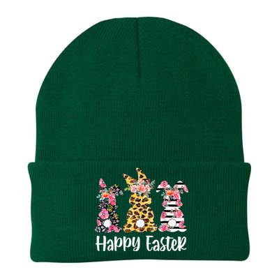 Leopard Rabbit Plaid Floral Easter Bunny Knit Cap Winter Beanie