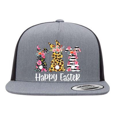 Leopard Rabbit Plaid Floral Easter Bunny Flat Bill Trucker Hat