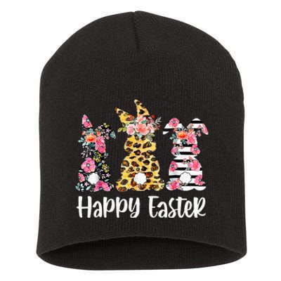 Leopard Rabbit Plaid Floral Easter Bunny Short Acrylic Beanie