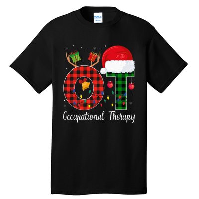 Lights Red Plaid OT Therapist christmas 2024 Tall T-Shirt